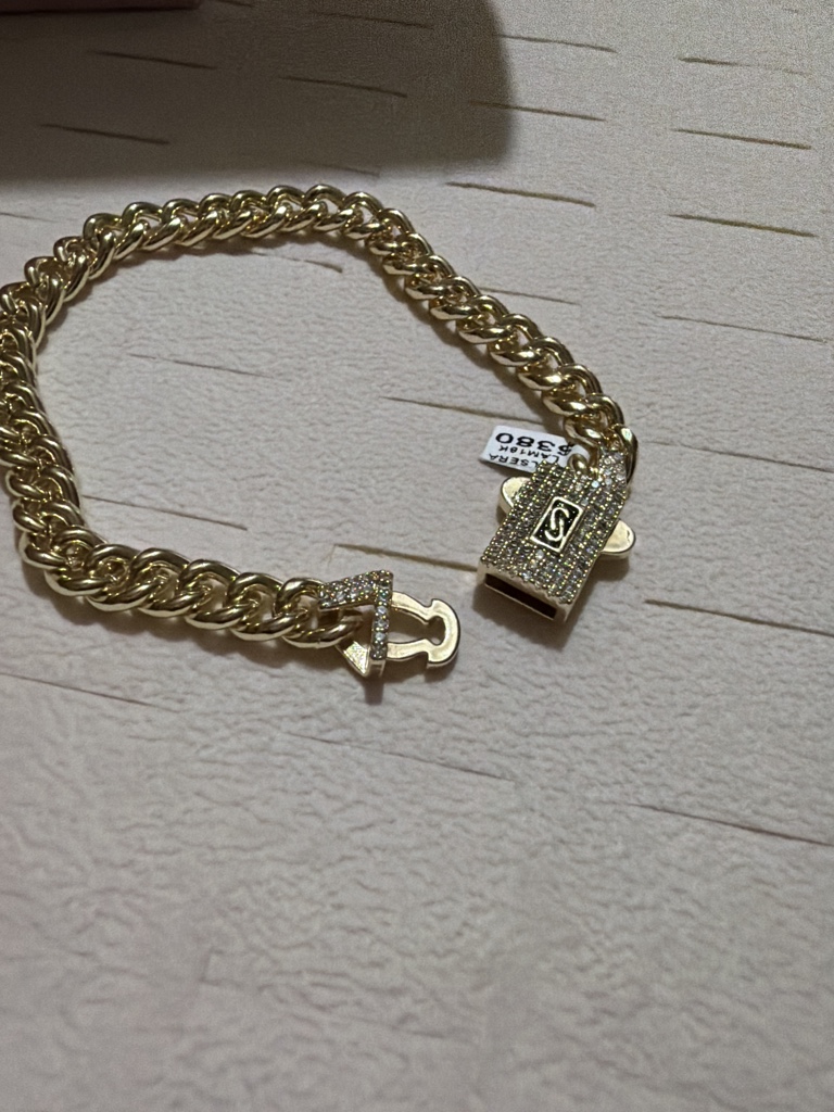 Pulsera dorada eslabon grueso Mónaco