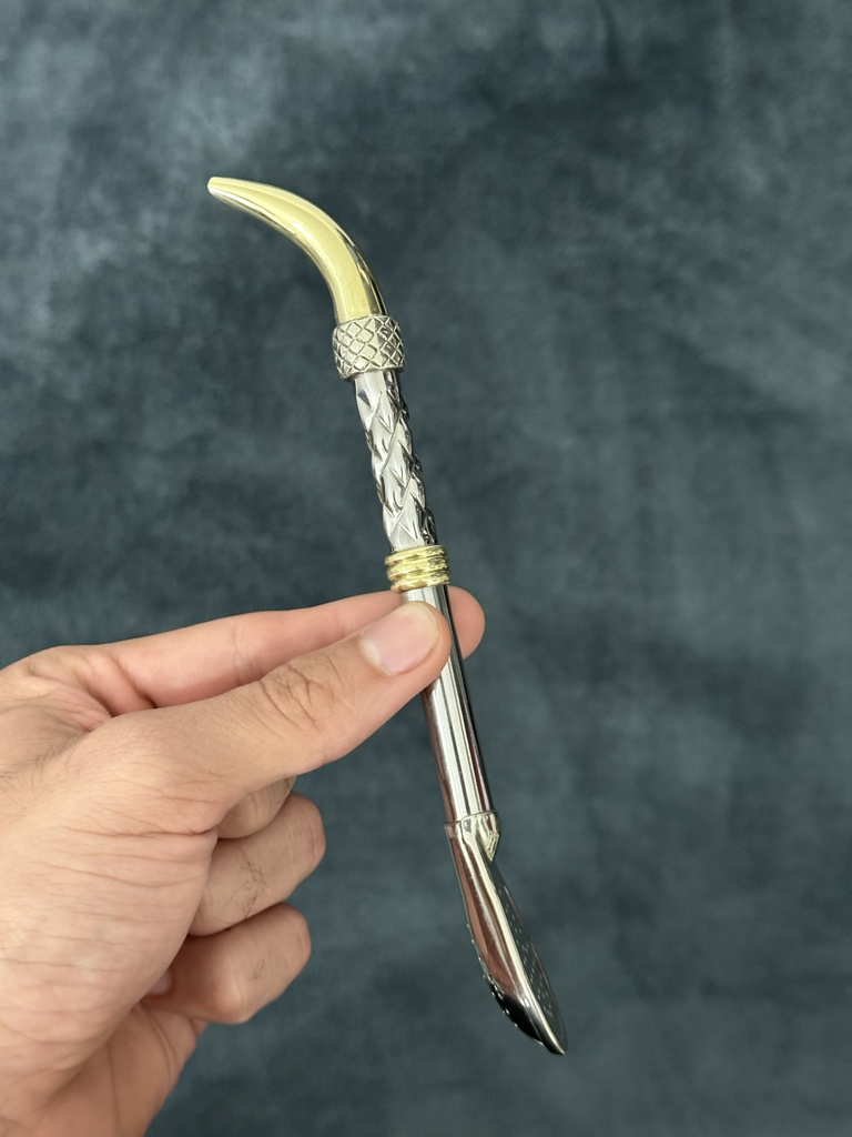 Bombillon Alpaca Pico Curvo Dorado Premium