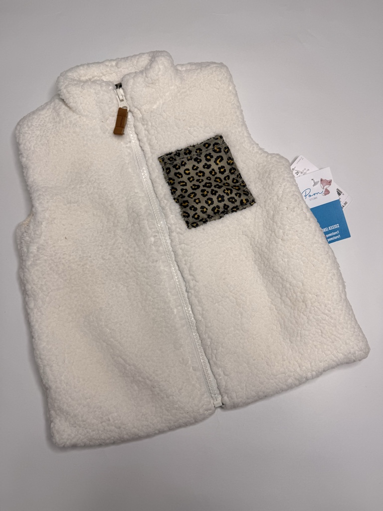 2t - Chaleco blanco peluche