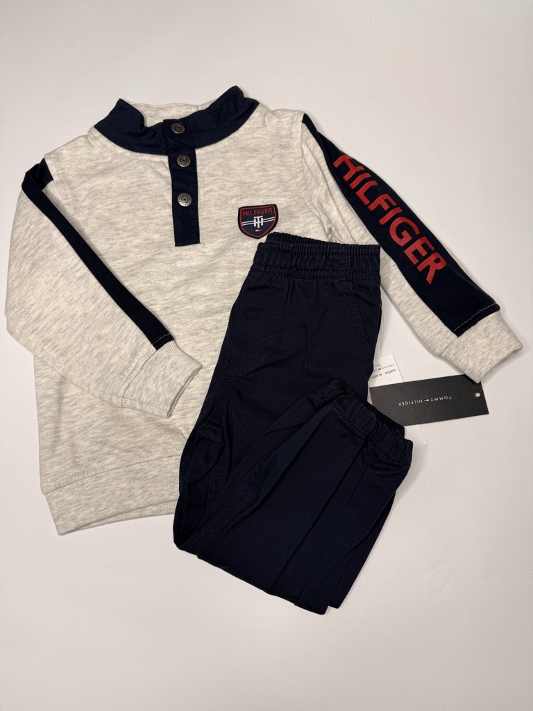 2t - Conjunto Tommy - Suéter frisado pantalón gabardina