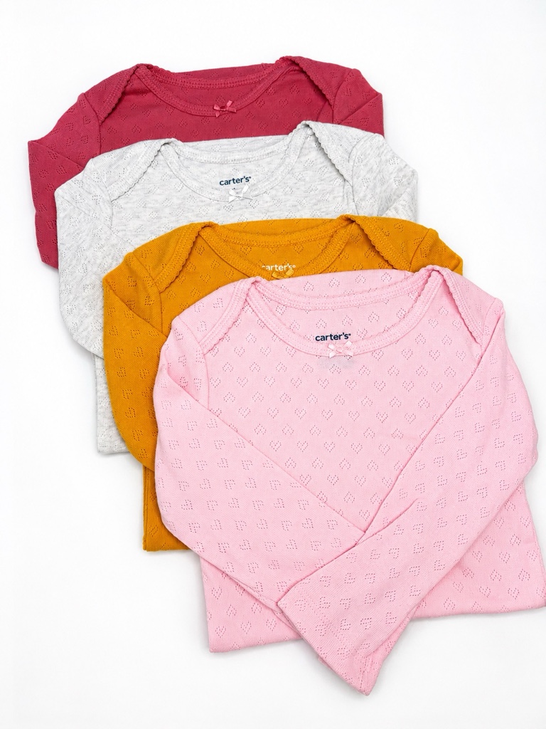 24m - Pack 4 bodys mangas largas