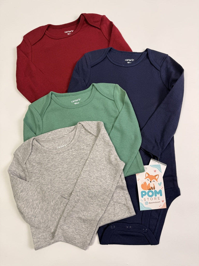 18m - Pack 4 bodys mangas largas