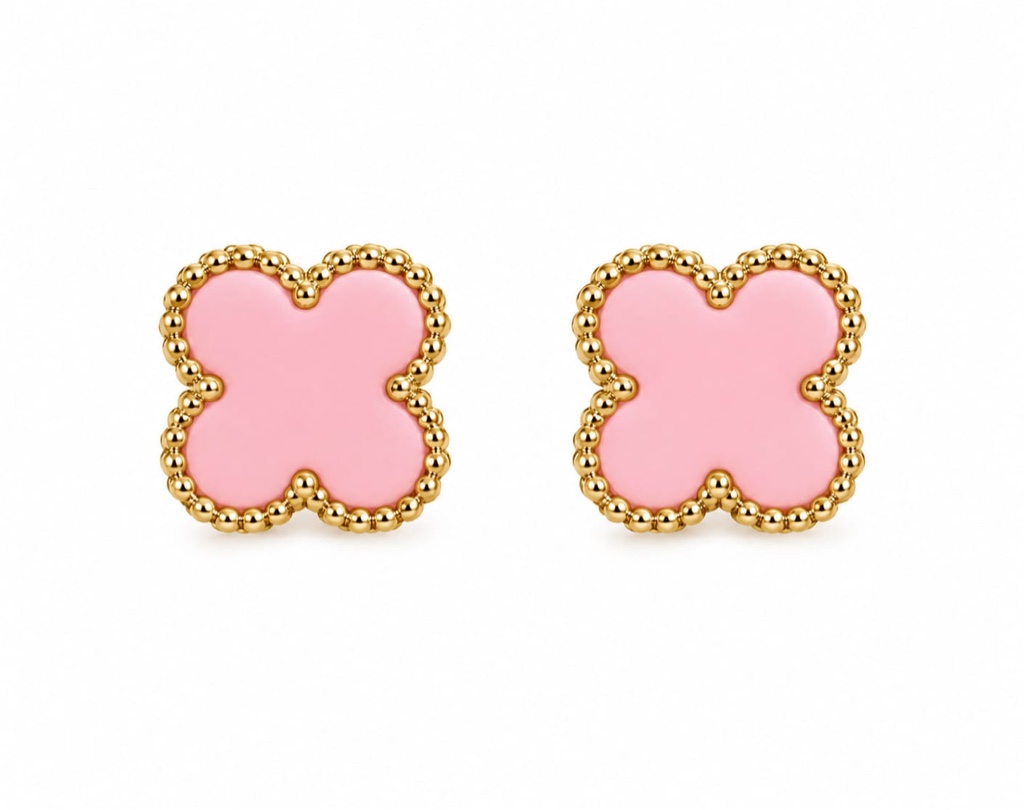 Aretes van cleef rosados
