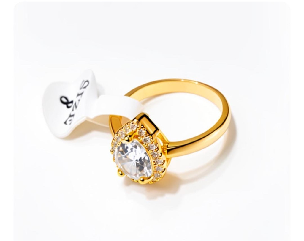 Anillo circon en forma de gota