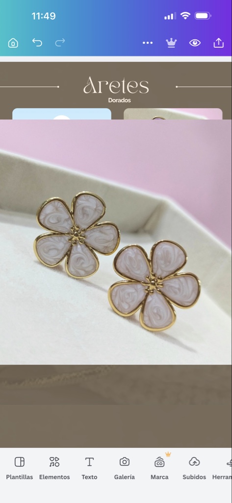 Aretes esmaltados flor blanca