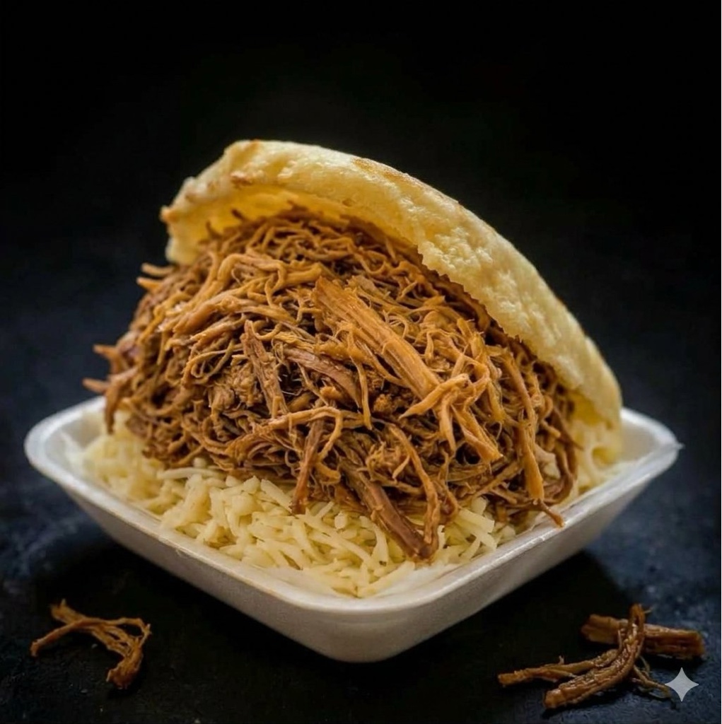Arepa rellena carne