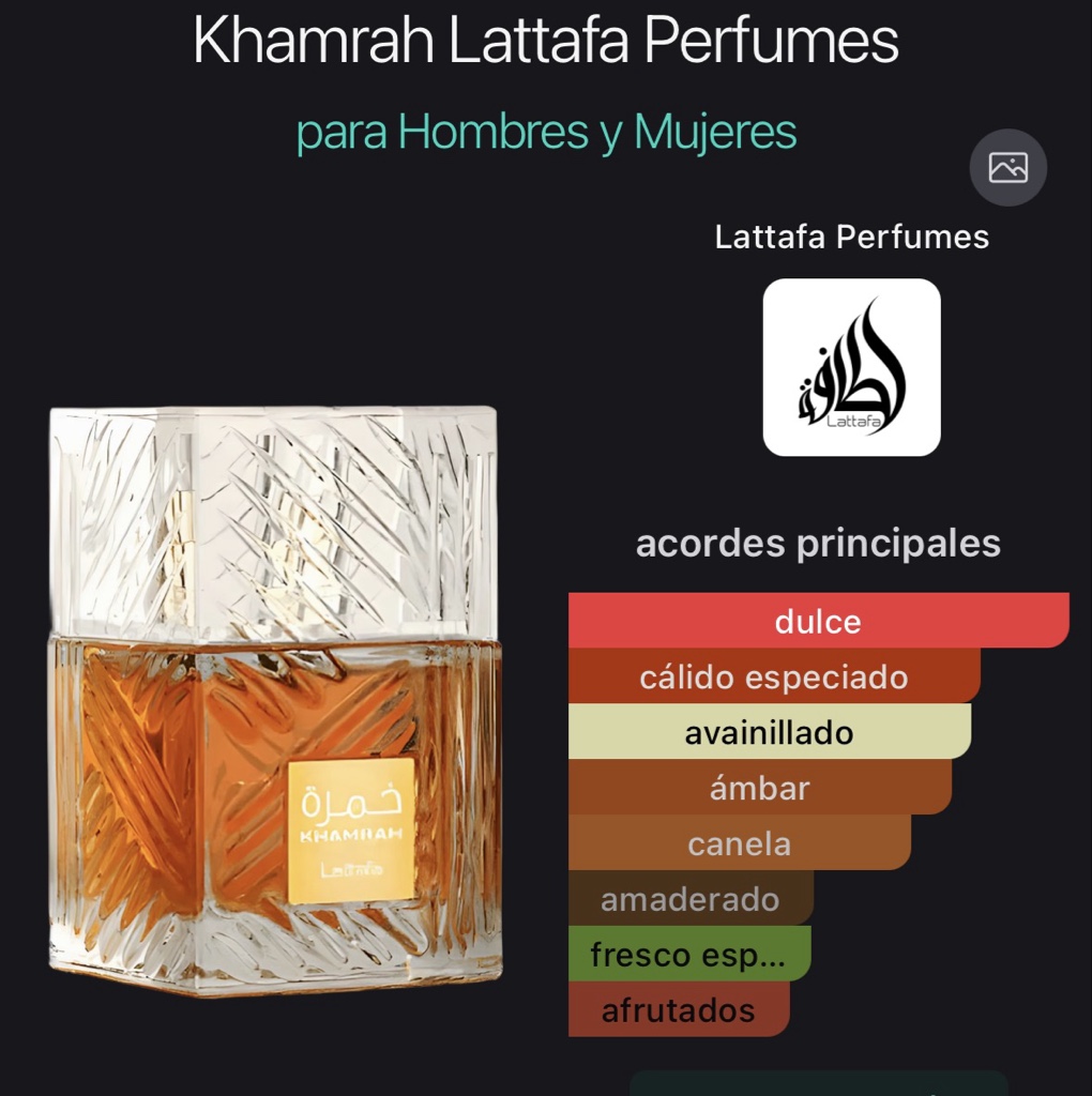 Khamrah Lattafa Perfumes para Hombres y Mujeres