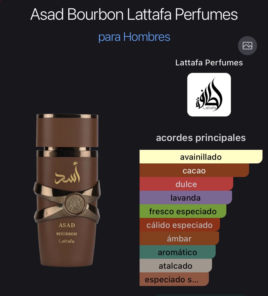 Asad Bourbon Lattafa Perfumes para Hombres