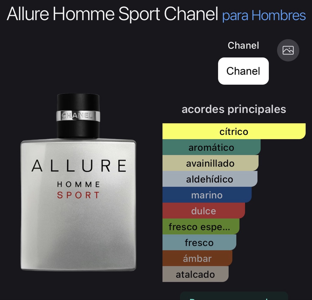Allure Homme Sport Chanel para Hombres