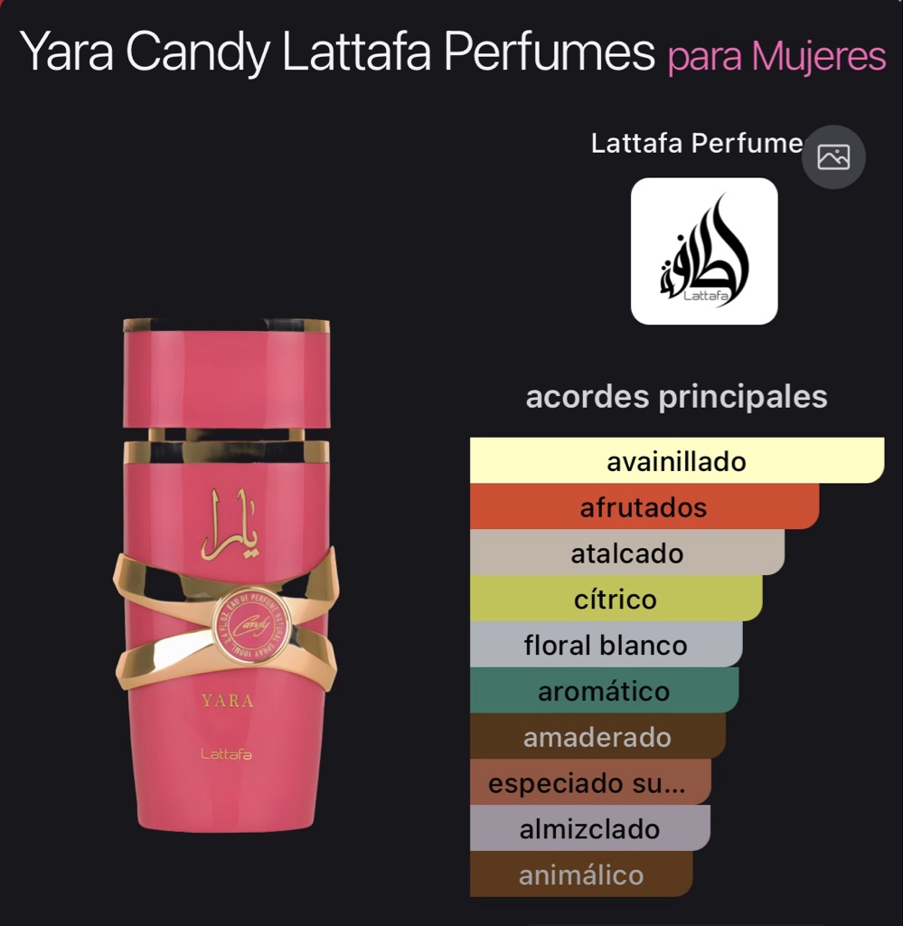 Yara Candy Lattafa Perfumes para Mujeres