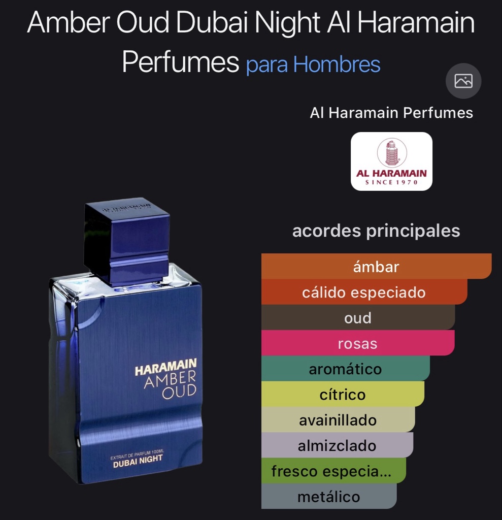 Amber Oud Dubai Night Al Haramain  para Hombres