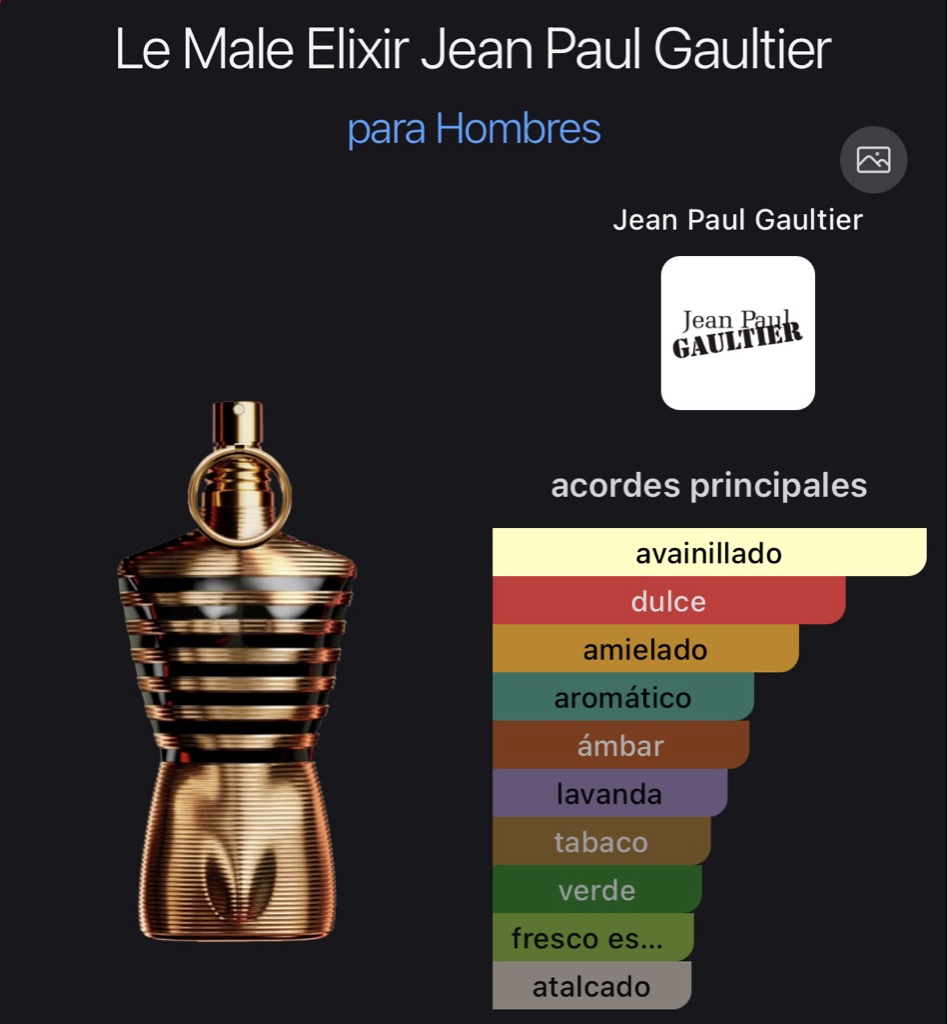 Le Male Elixir Jean Paul Gaultier para Hombres