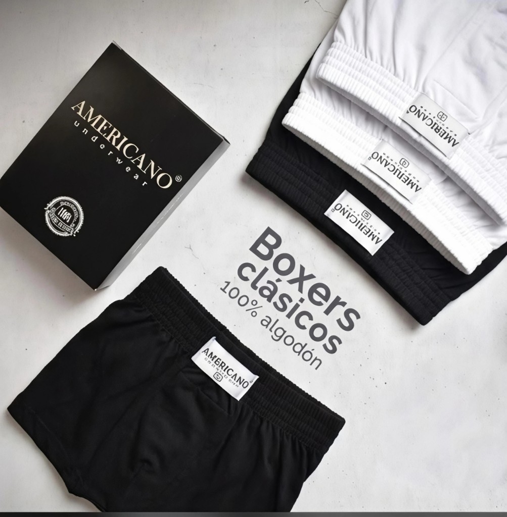 Ropa interior blanca y negra 100% algodón