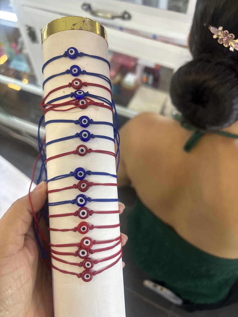 Pulsera ojo turco roja y azul