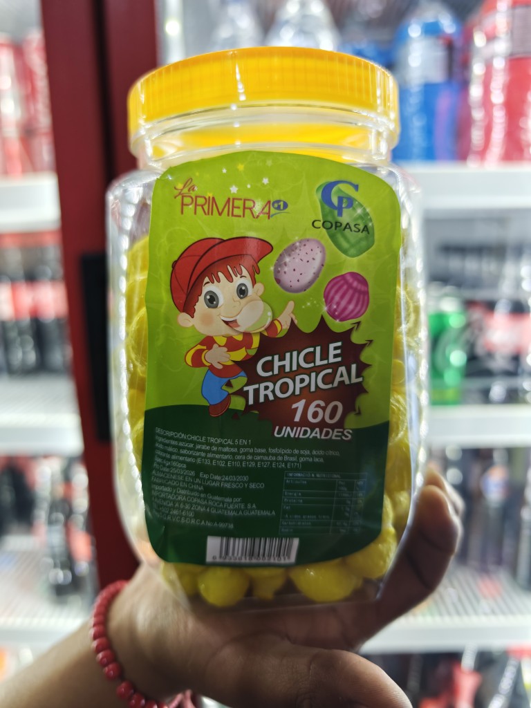 Chicle Tropical  limón, naranja, tenis y fresa 160 unidades