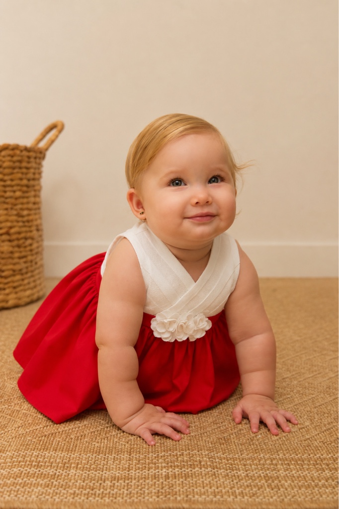 Vestido dorado rojo