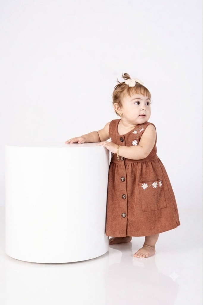 Vestido en pana terracota