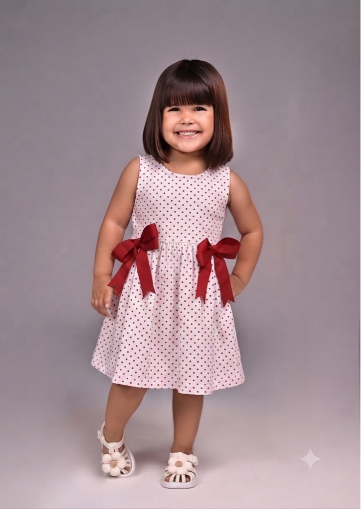 Vestido puntos y moños