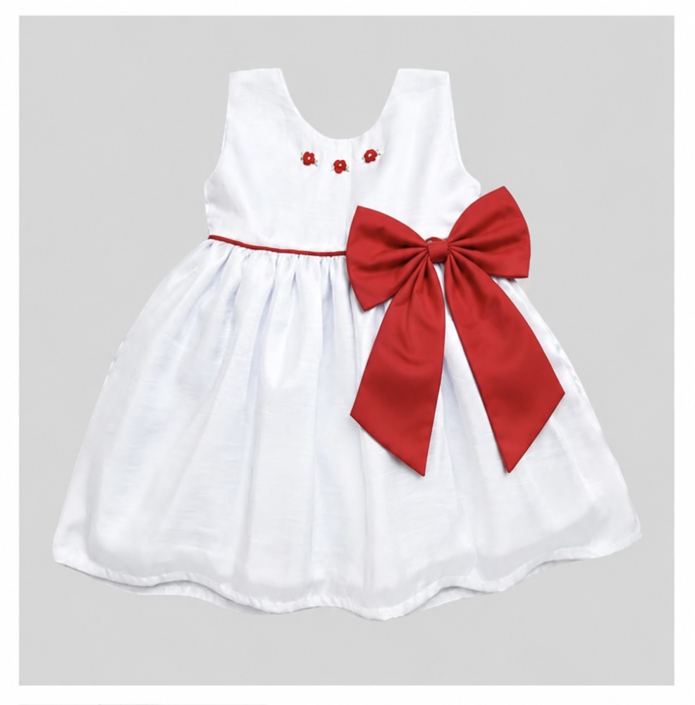Vestido blanco plata con moño