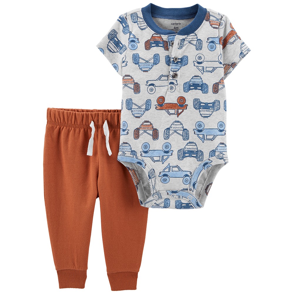 Carter's conjunto body y pantalón naranja