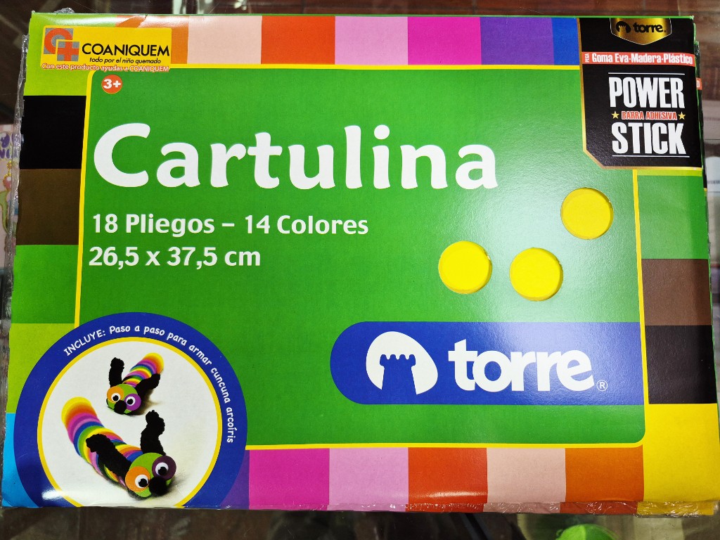 Cartulina set 18 pliegos.