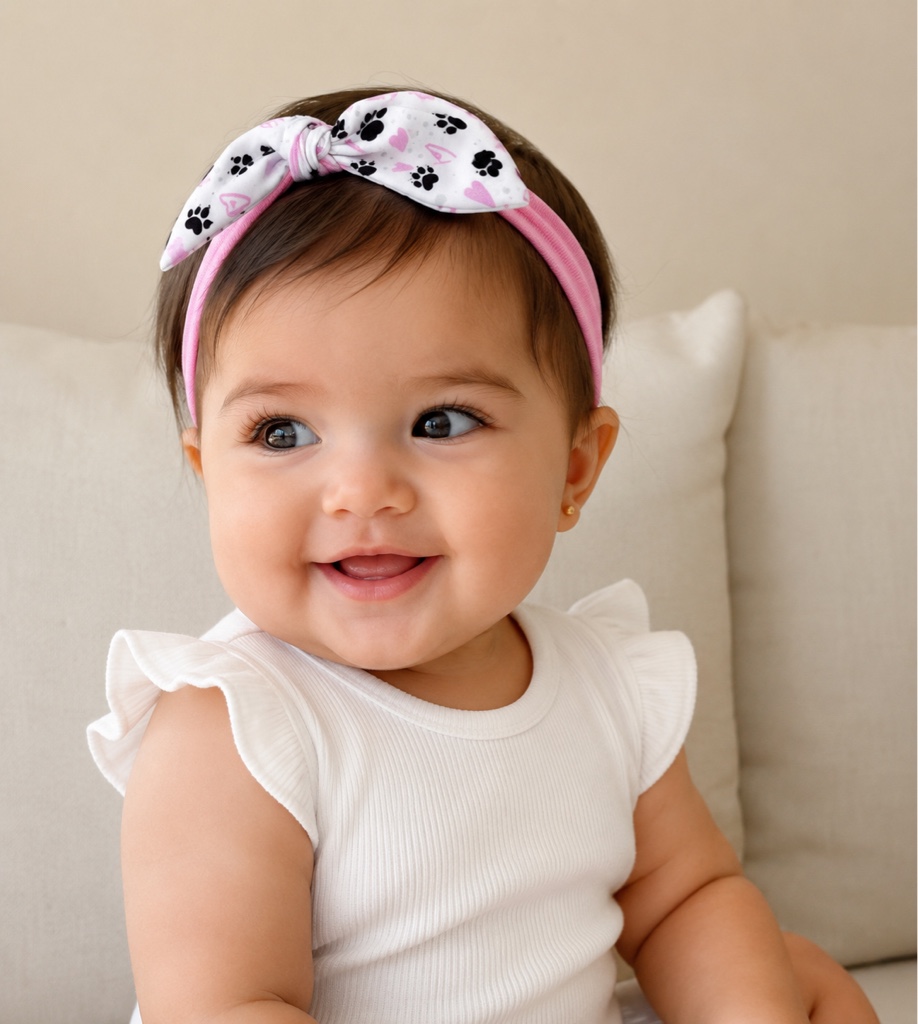 Vincha con moño para beba