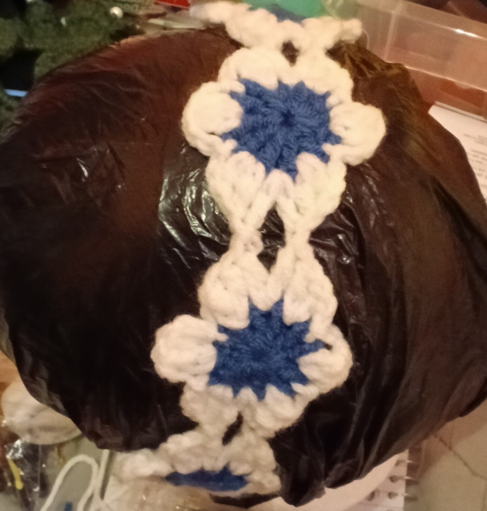 Blue White Crochet Headband