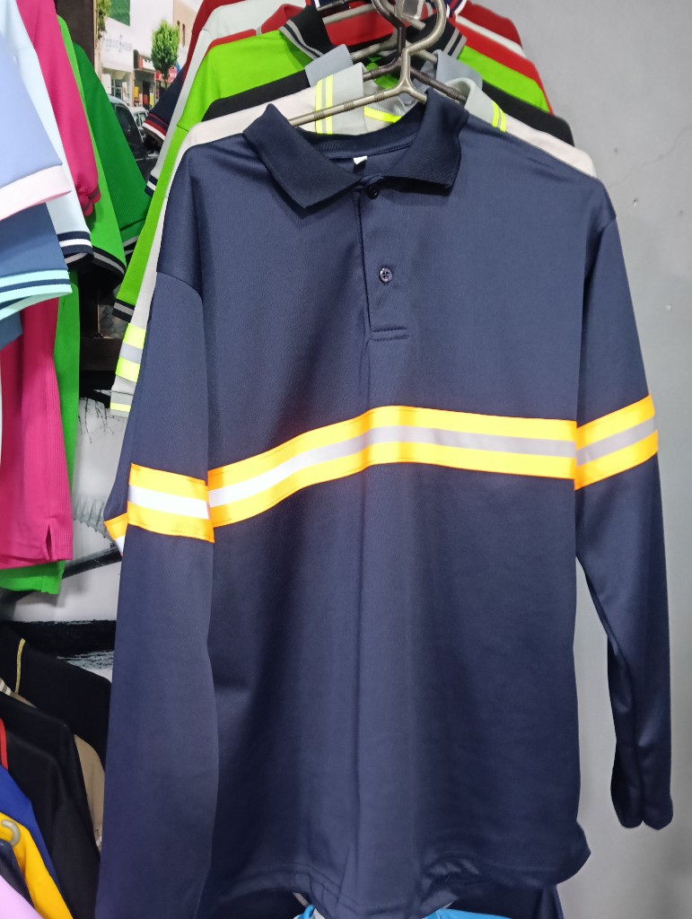 Polo manga larga reflectiva Dtf