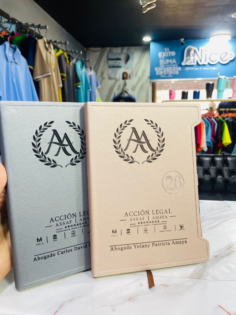 Agenda con grabado láser