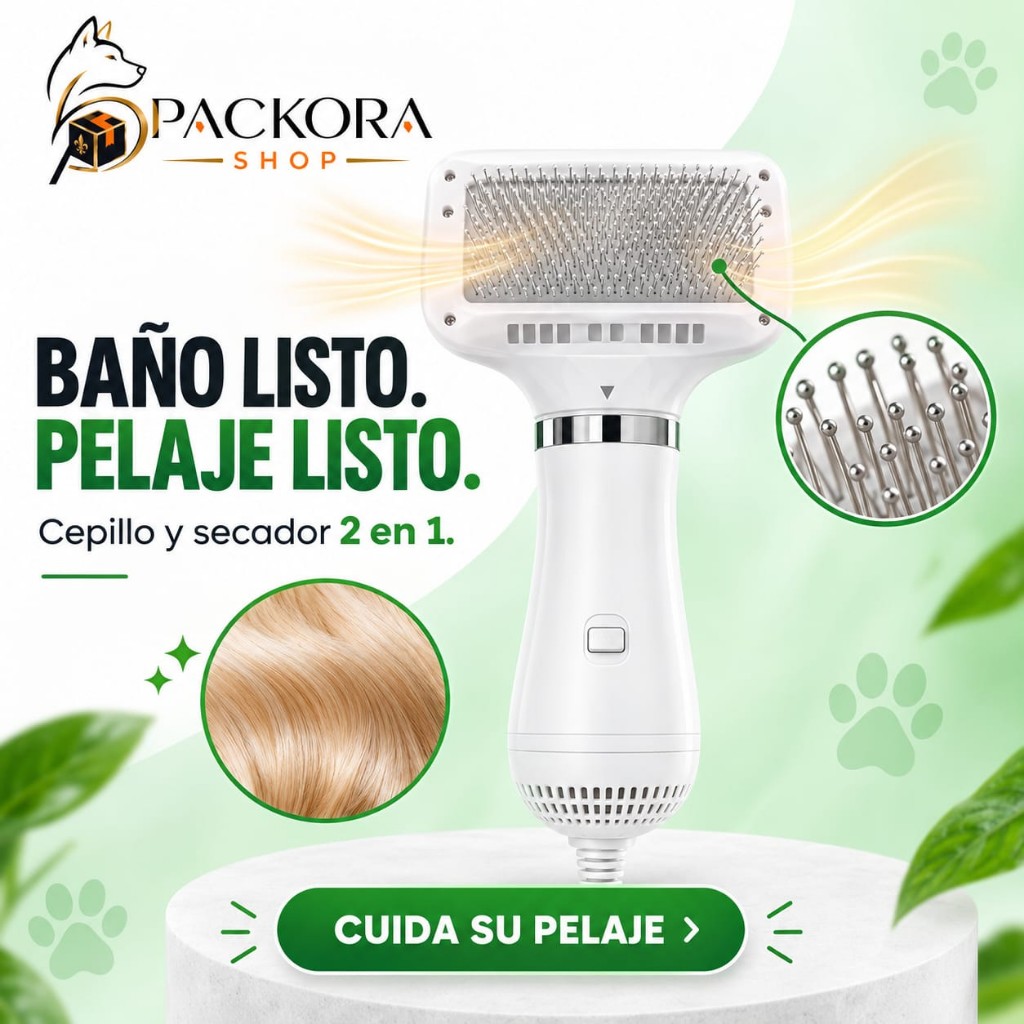 Cepillo Secador Mascotas Electrico