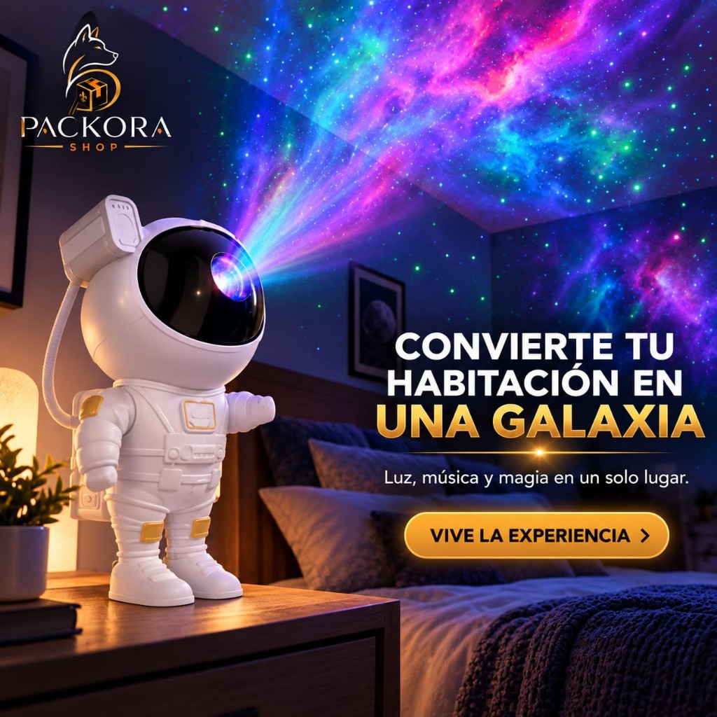 Proyector de Galaxias Astronauta LED con Bluetooth y Control Remoto