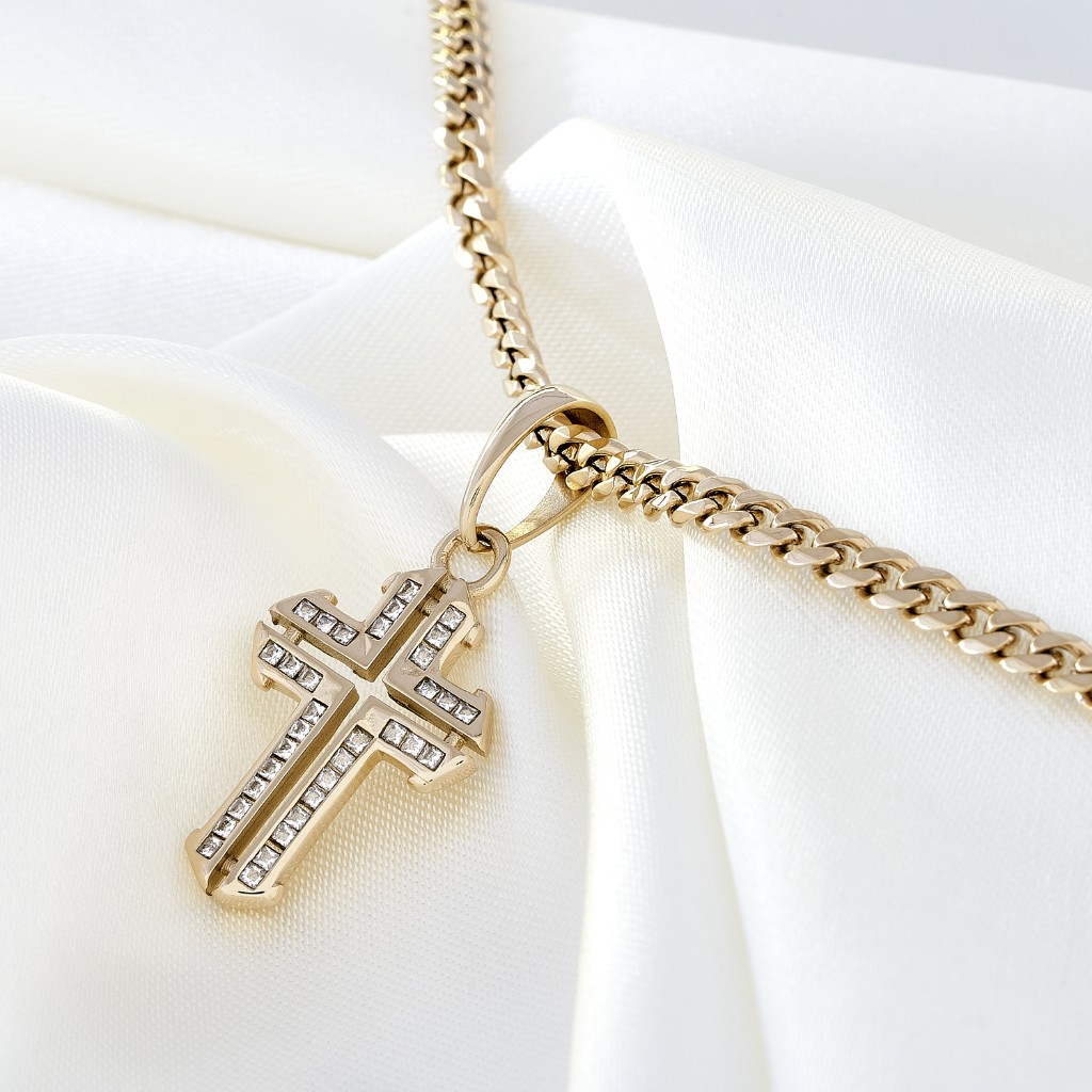 DIJE CRUZ BRILLANTE - ORO LAMINADO 18K