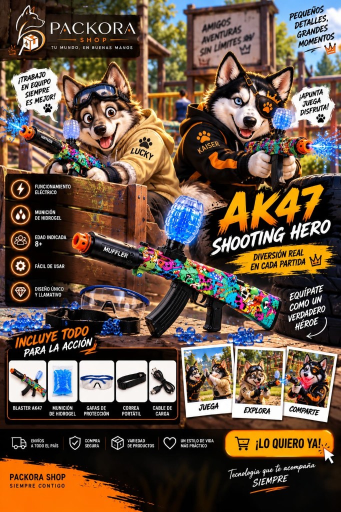Blaster Hidrogel AK47 Shooting Hero Recargable