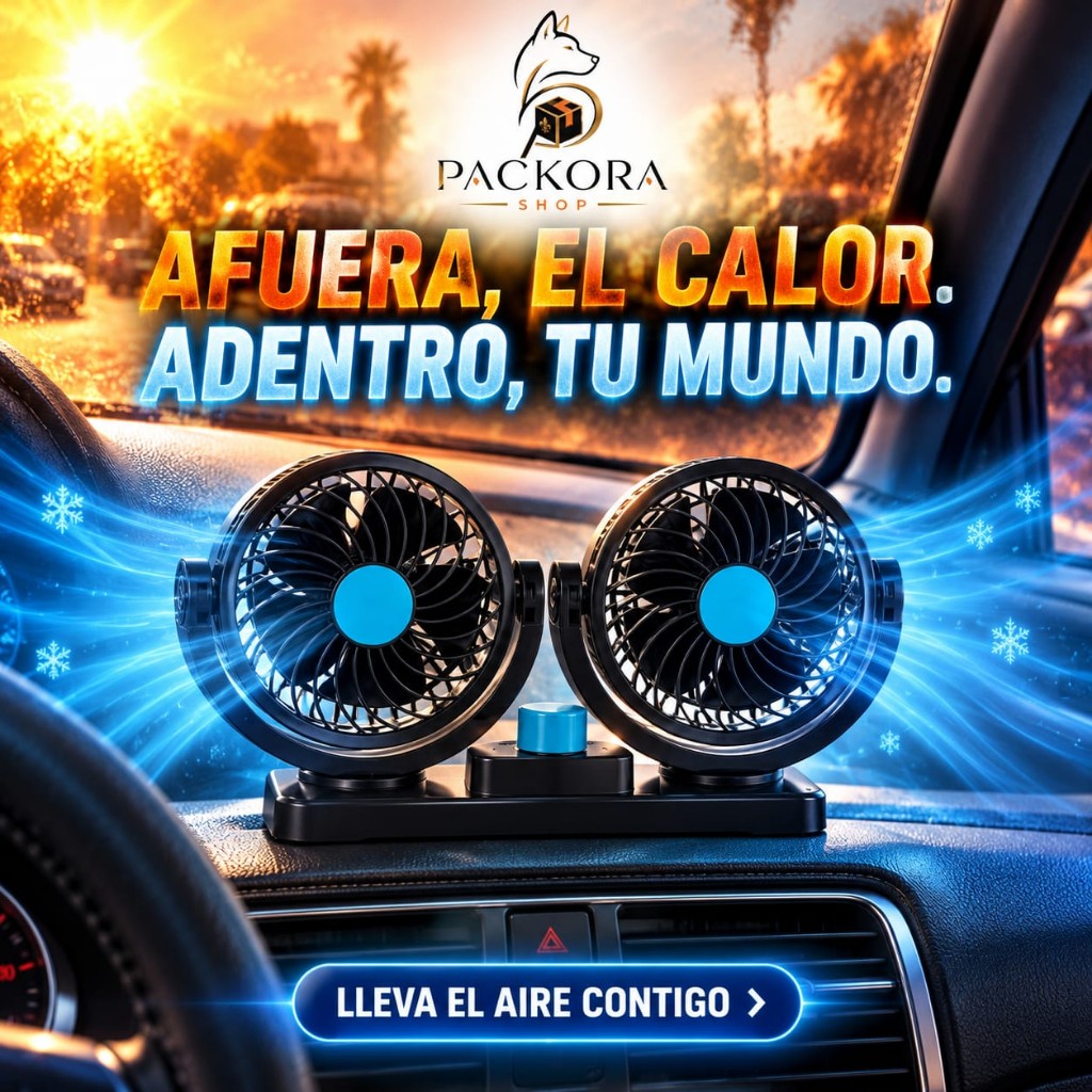 Ventilador para Carro 12 V Doble Cabezal de 5 Aspas