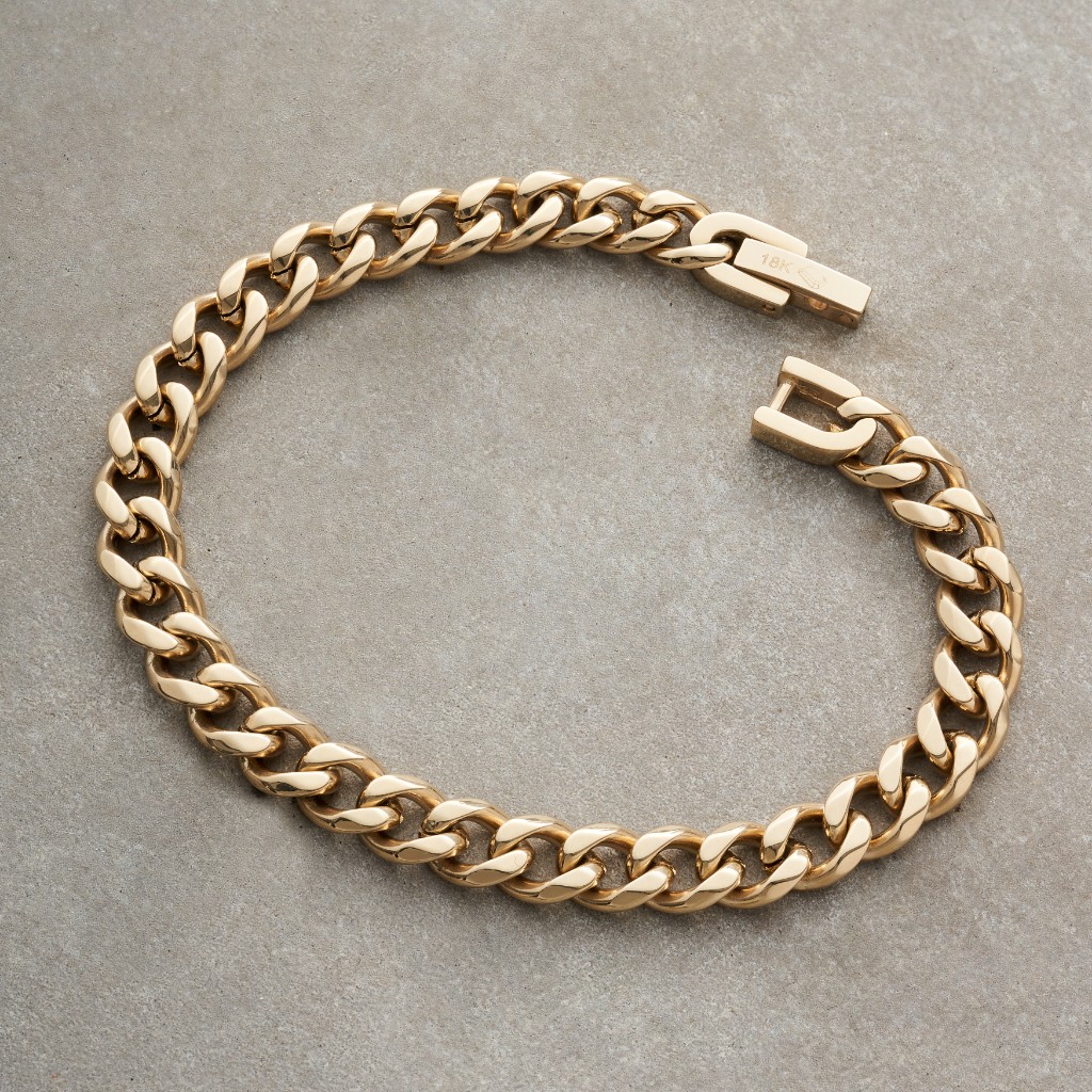 PULSO CUBANO / 6 MM - ORO LAMINADO 18K