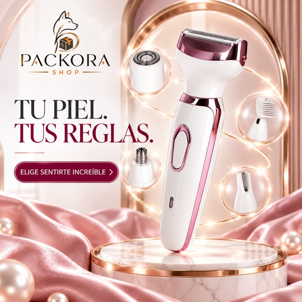 Depiladora Afeitadora Eléctrica 4 en 1 Recargable para Mujer