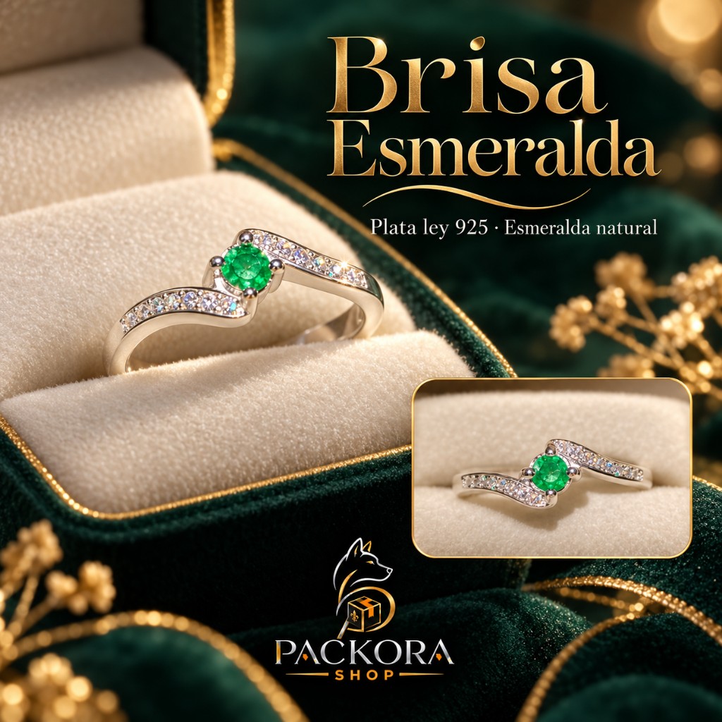 ANILLO PLATA LEY 925 CON ESMERALDA