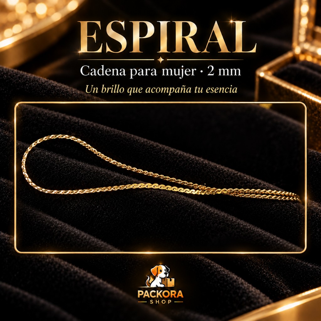 CADENA ESPIRAL / 2 MM - ORO LAMINADO 18K