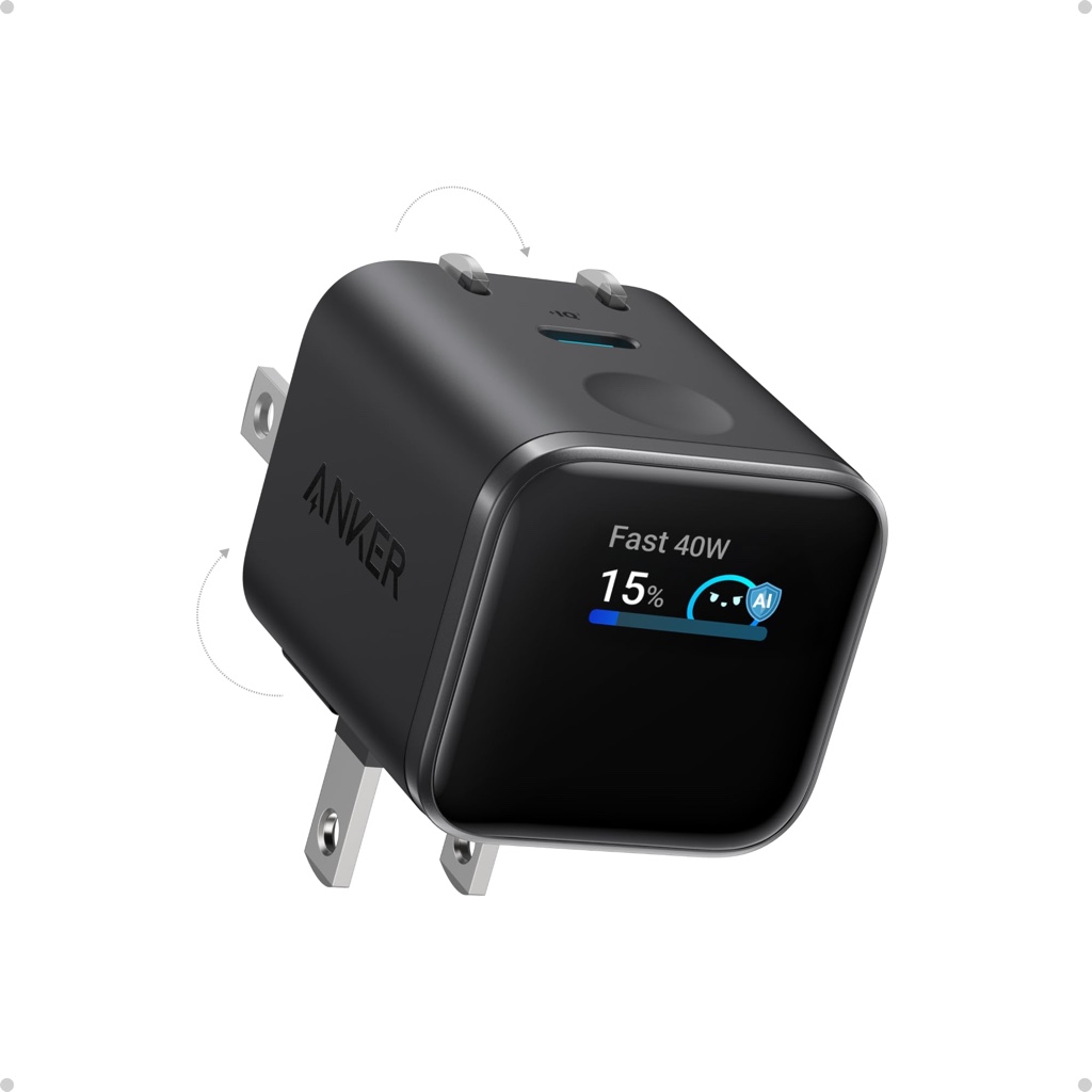 Anker Nano Charger 45w Smart Display 180 Foldable - Black