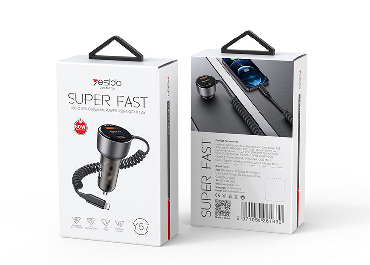 Yesido Cargador Carro Lightning