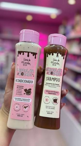 Shampoo+acondicionador chocolate rosado