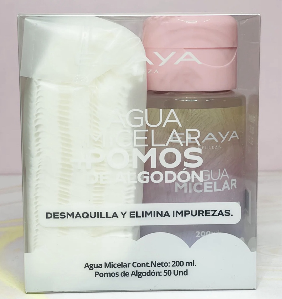 Agua micelar+pomos desmaquillantes