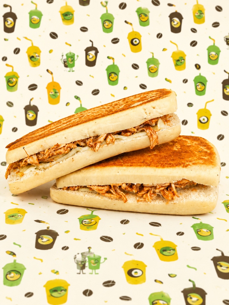 Sanduche de pollo bbq con queso