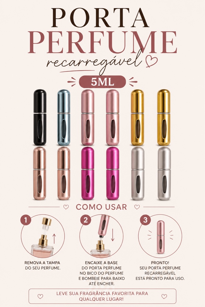 Porta Perfume Recarregável - 5ML