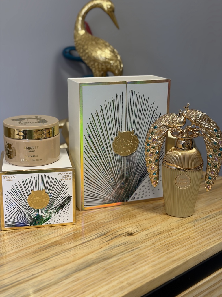 Kit Afeef – Eau de Parfum 100 ml Lattafa + Pasta Hidratante Concentrada 200g Isabelle La Belle – Feminino