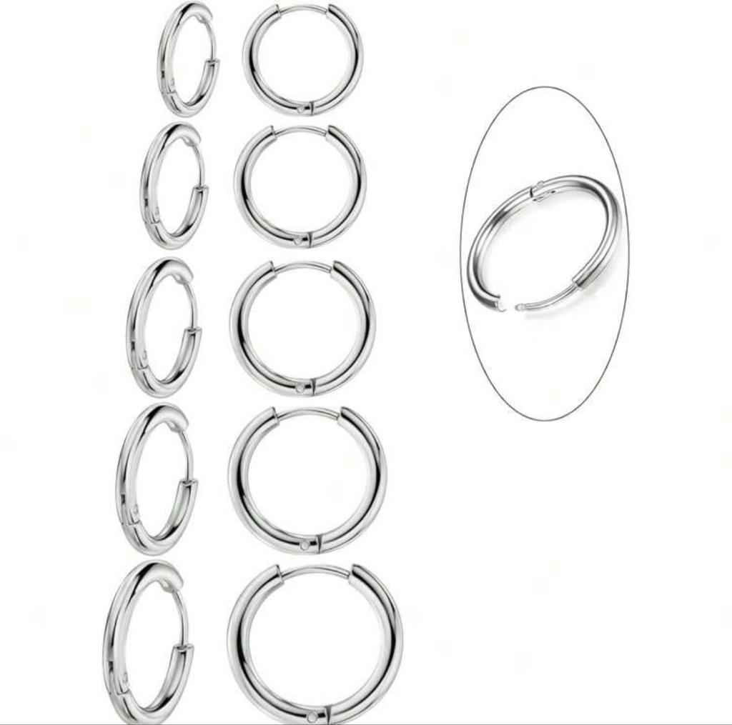 Argollas metalicos plateados