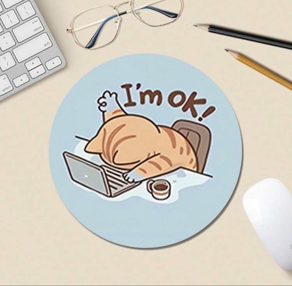 Mouse pad gato azul