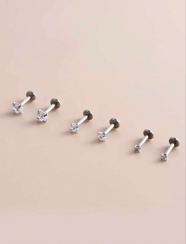 Aros plateados brillantes