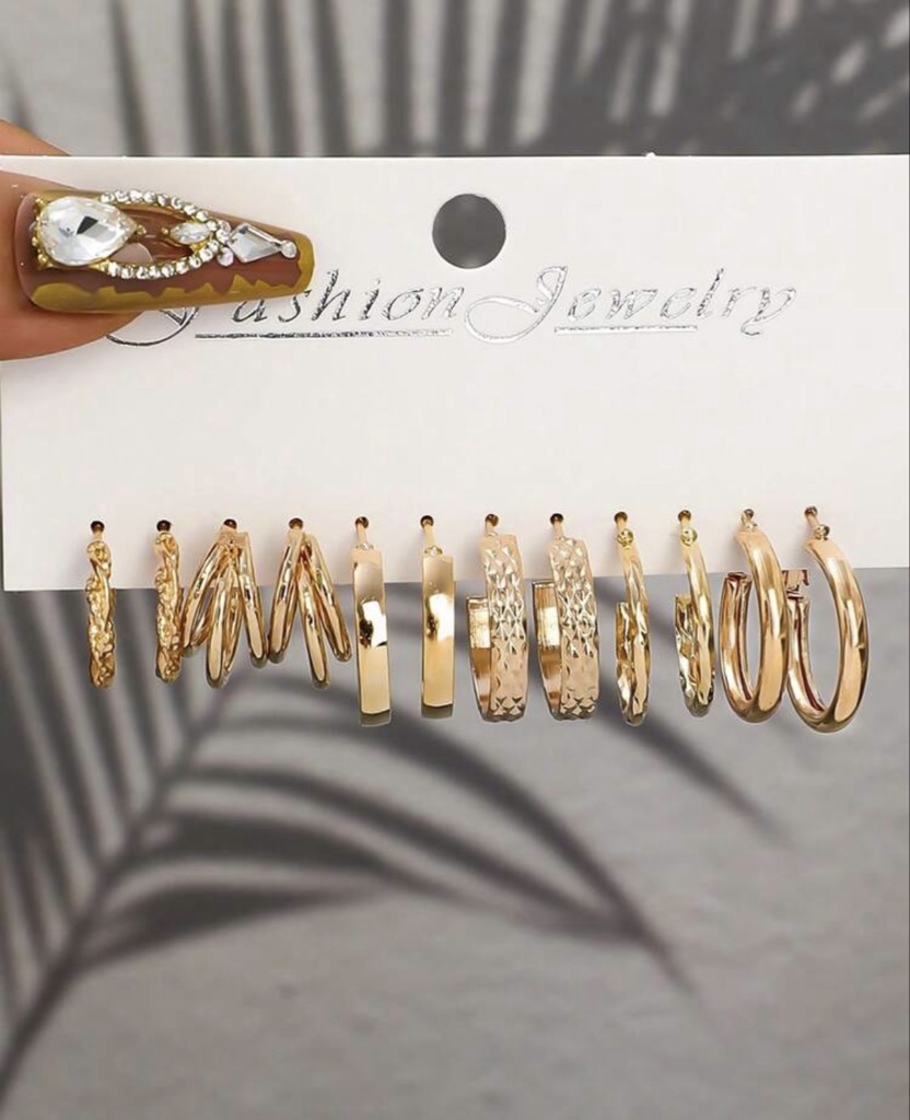 Set Aros dorados Fashion Jewelry
