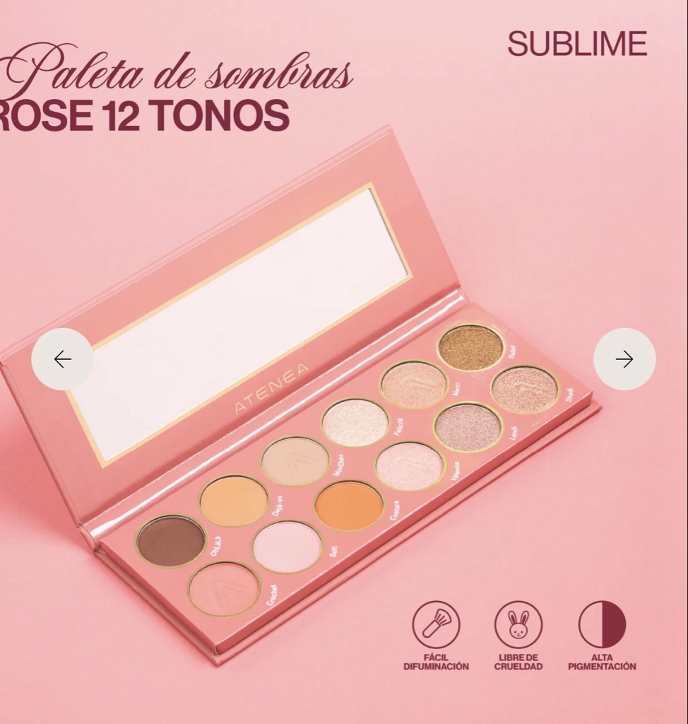 paleta sombras rose atenea